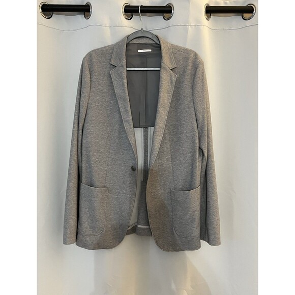 Calvin Klein Mens Blazer Jacket Gray Knit Casual Sport Coat Size L Single Button - Picture 1 of 14